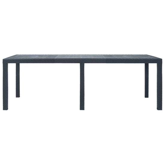 Tuintafel 220x90x72 cm rattan-look kunststof antraciet MeubelReus