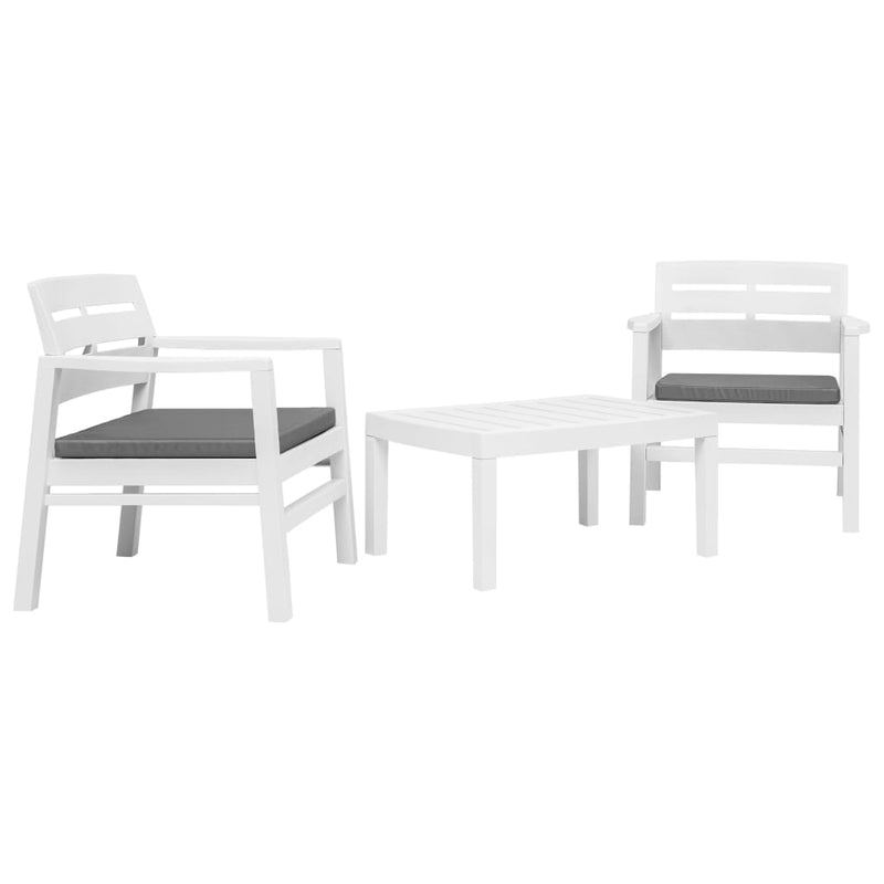 3-delige Loungeset kunststof wit MeubelReus