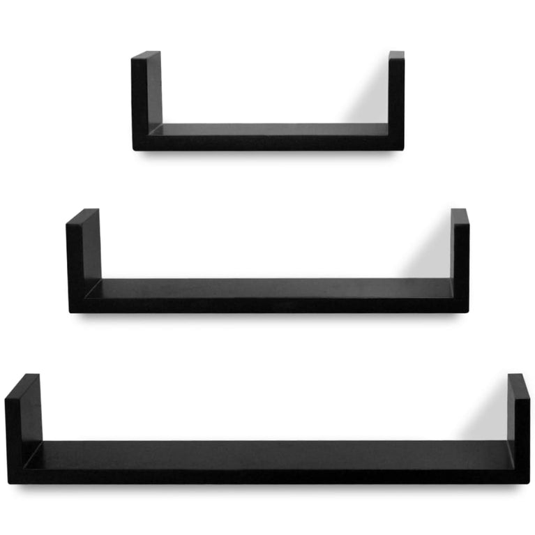 Wandplanken 6 st zwart MeubelReus