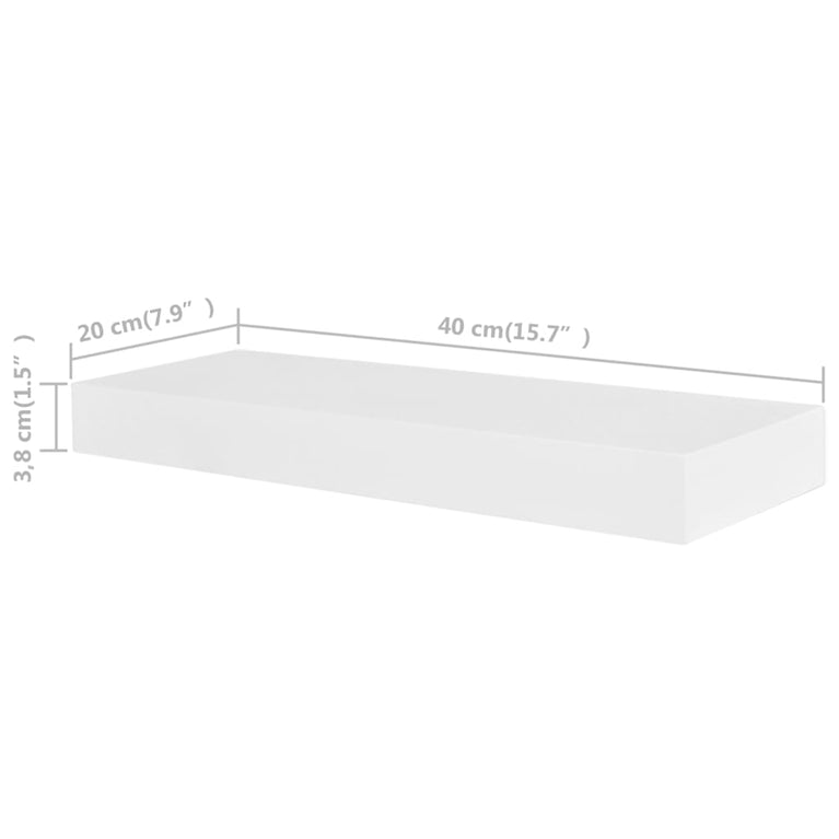 Wandplanken 4 st 40 cm wit MeubelReus