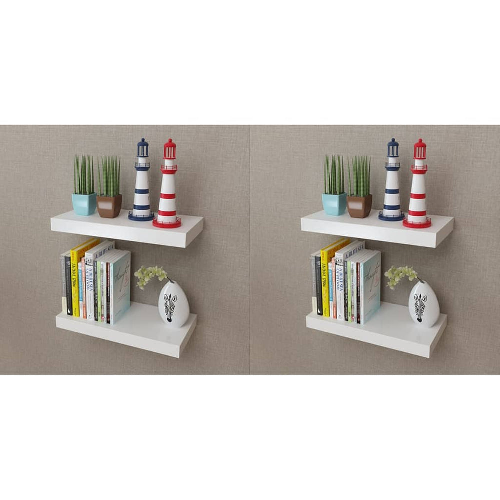 Wandplanken 4 st 40 cm wit MeubelReus