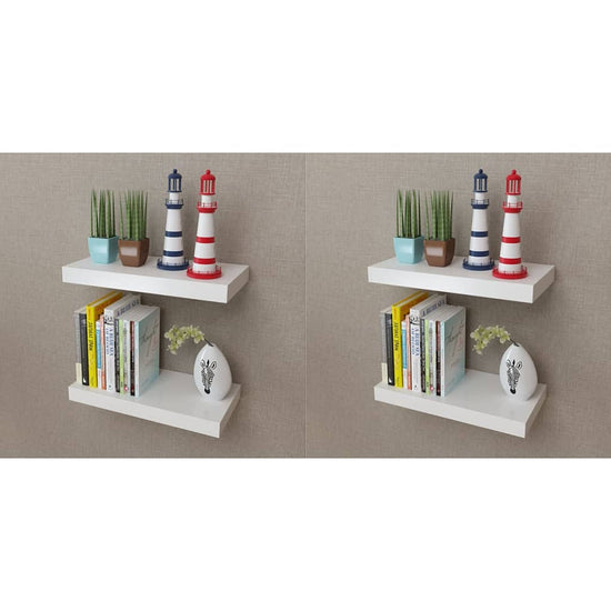 Wandplanken 4 st 40 cm wit MeubelReus