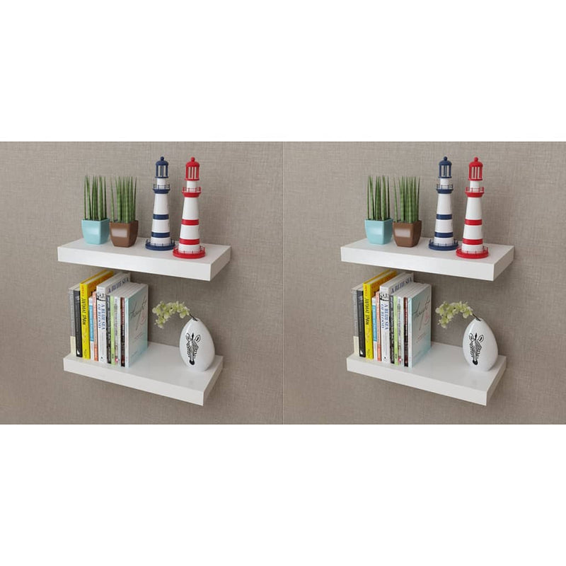 Wandplanken 4 st 40 cm wit MeubelReus