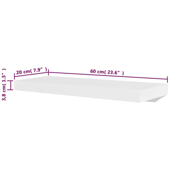 Wandplanken 4 st 60 cm wit MeubelReus