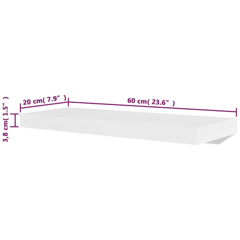 Wandplanken 4 st 60 cm wit MeubelReus
