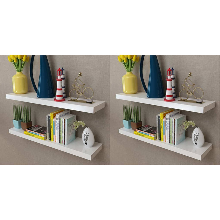 Wandplanken 4 st 80 cm wit MeubelReus