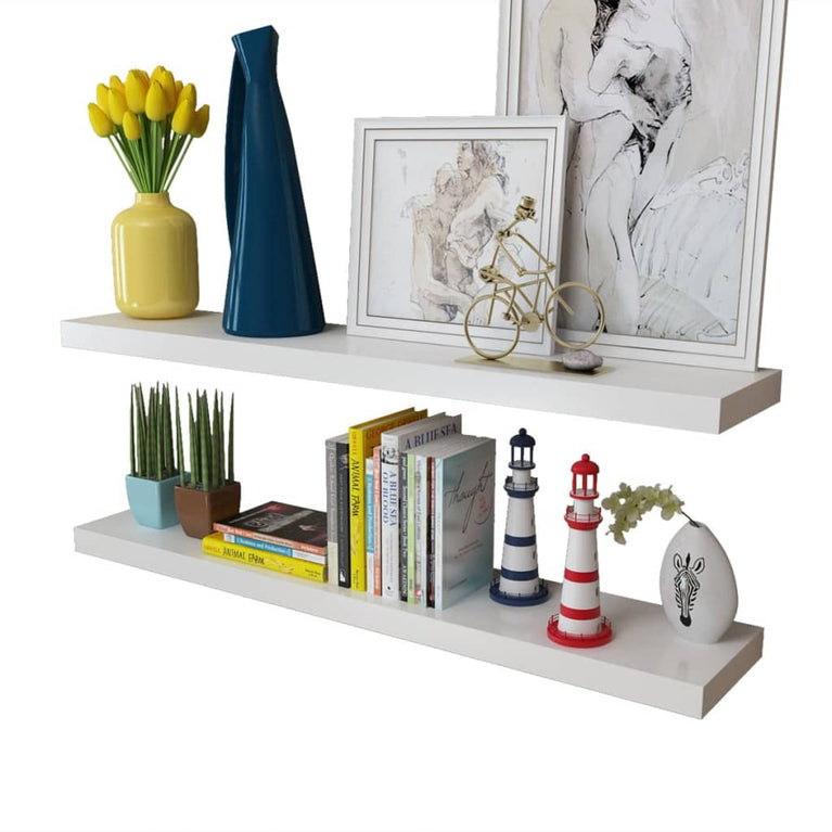 Wandplanken 4 st 100 cm wit MeubelReus