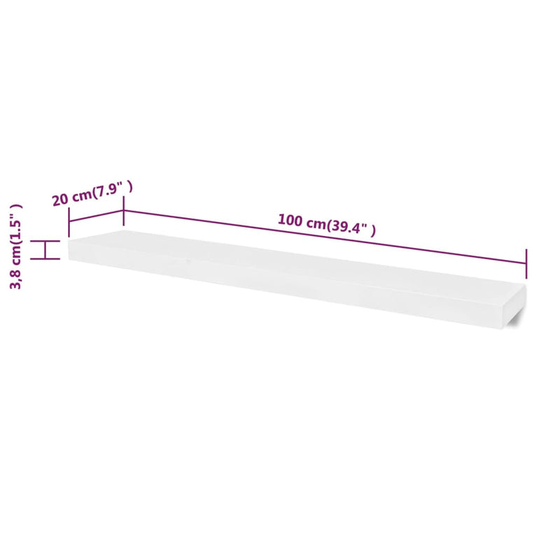 Wandplanken 4 st 100 cm wit MeubelReus