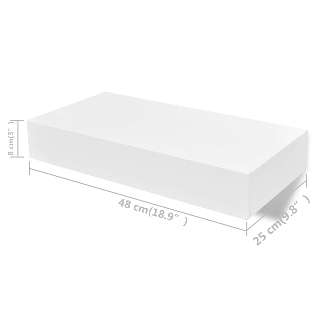 Wandplanken zwevend met lades 2 st 48 cm wit MeubelReus