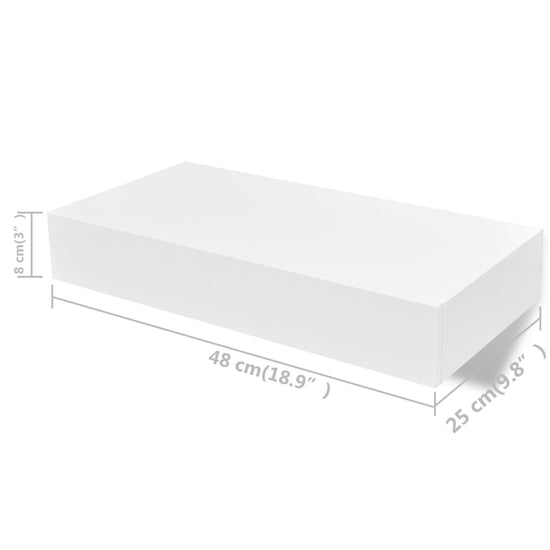 Wandplanken zwevend met lades 2 st 48 cm wit MeubelReus