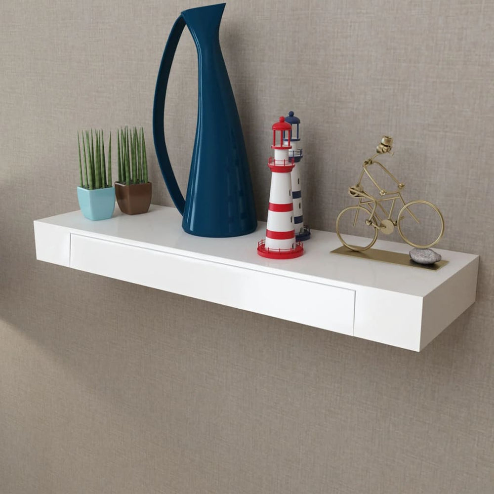 Wandplanken zwevend met lades 2 st 80 cm wit MeubelReus
