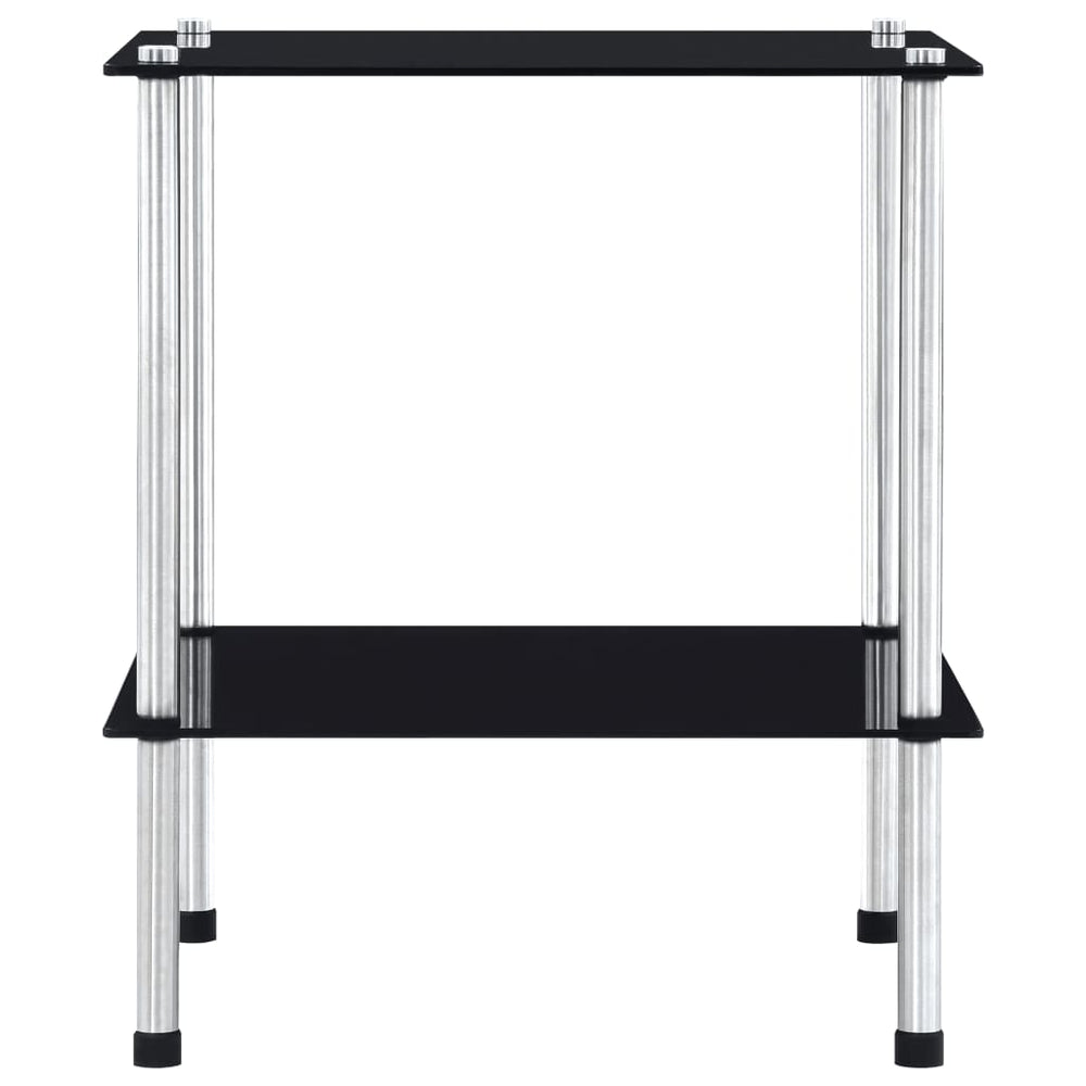 Kastje 2-laags 40x40x47 cm gehard glas zwart MeubelReus