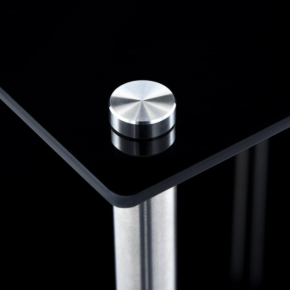 Kastje 2-laags 40x40x47 cm gehard glas zwart MeubelReus