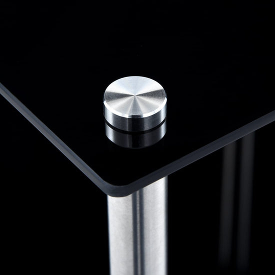 Kastje 2-laags 40x40x47 cm gehard glas zwart MeubelReus