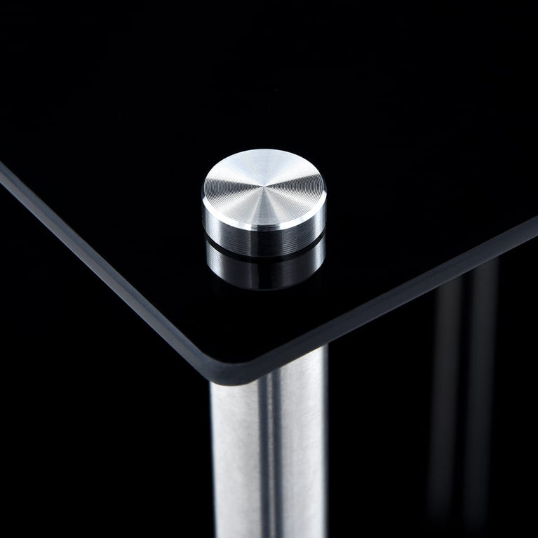 Kastje 2-laags 40x40x47 cm gehard glas zwart MeubelReus