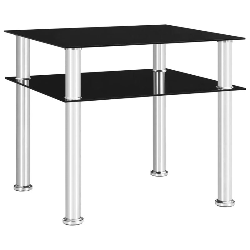 Bijzettafel 45x50x45 cm gehard glas zwart MeubelReus