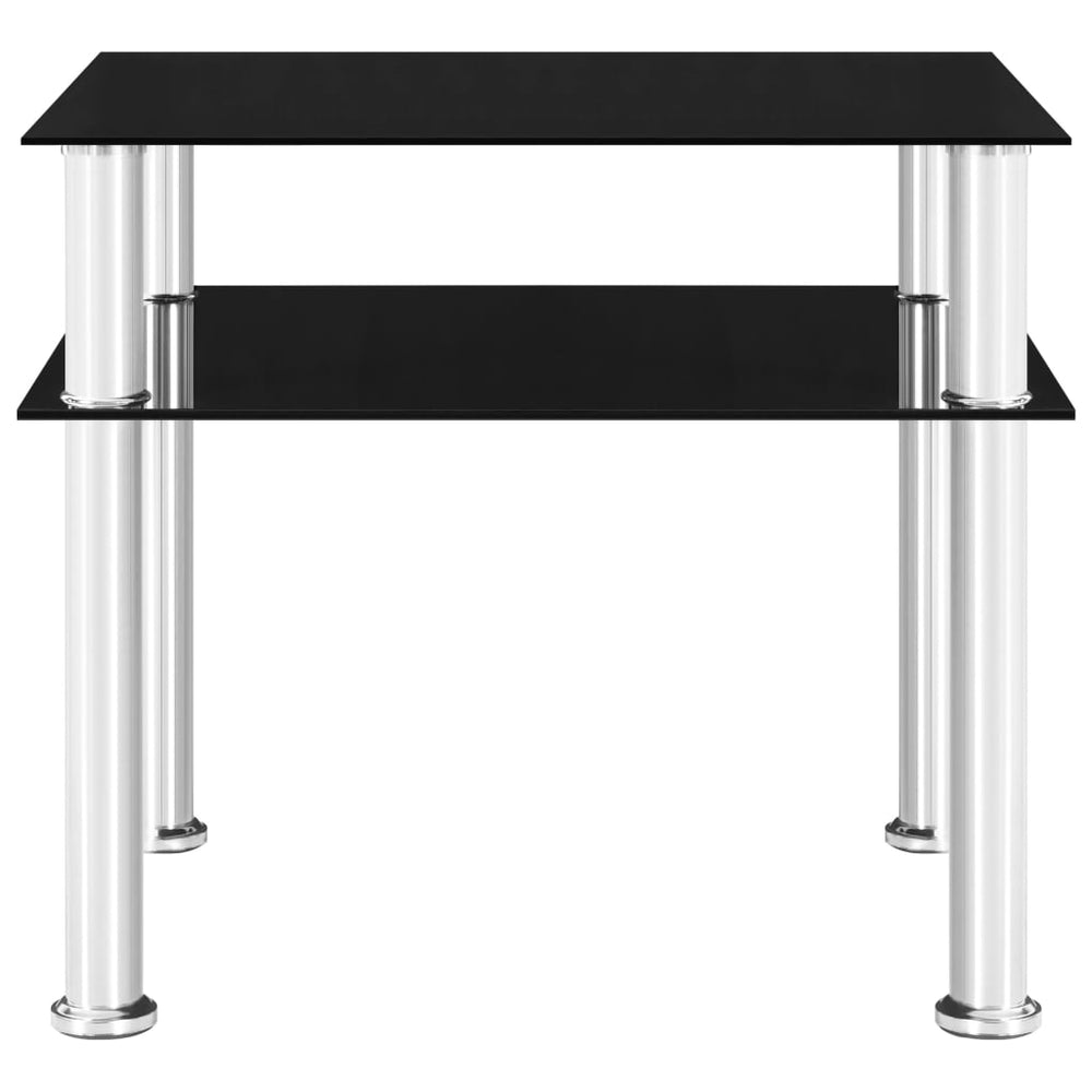 Bijzettafel 45x50x45 cm gehard glas zwart MeubelReus