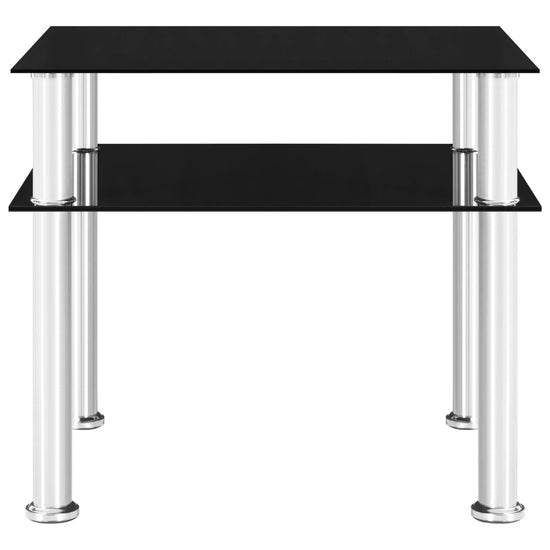 Bijzettafel 45x50x45 cm gehard glas zwart MeubelReus