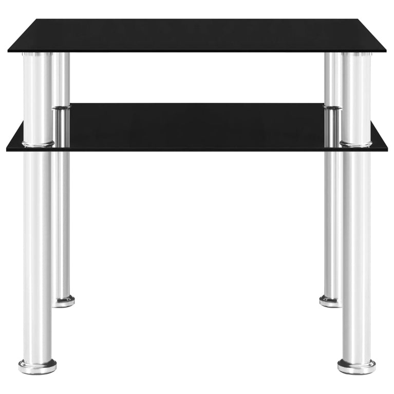 Bijzettafel 45x50x45 cm gehard glas zwart MeubelReus