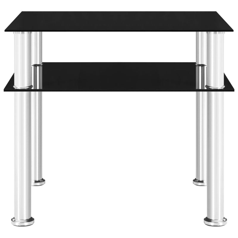 Bijzettafel 45x50x45 cm gehard glas zwart MeubelReus