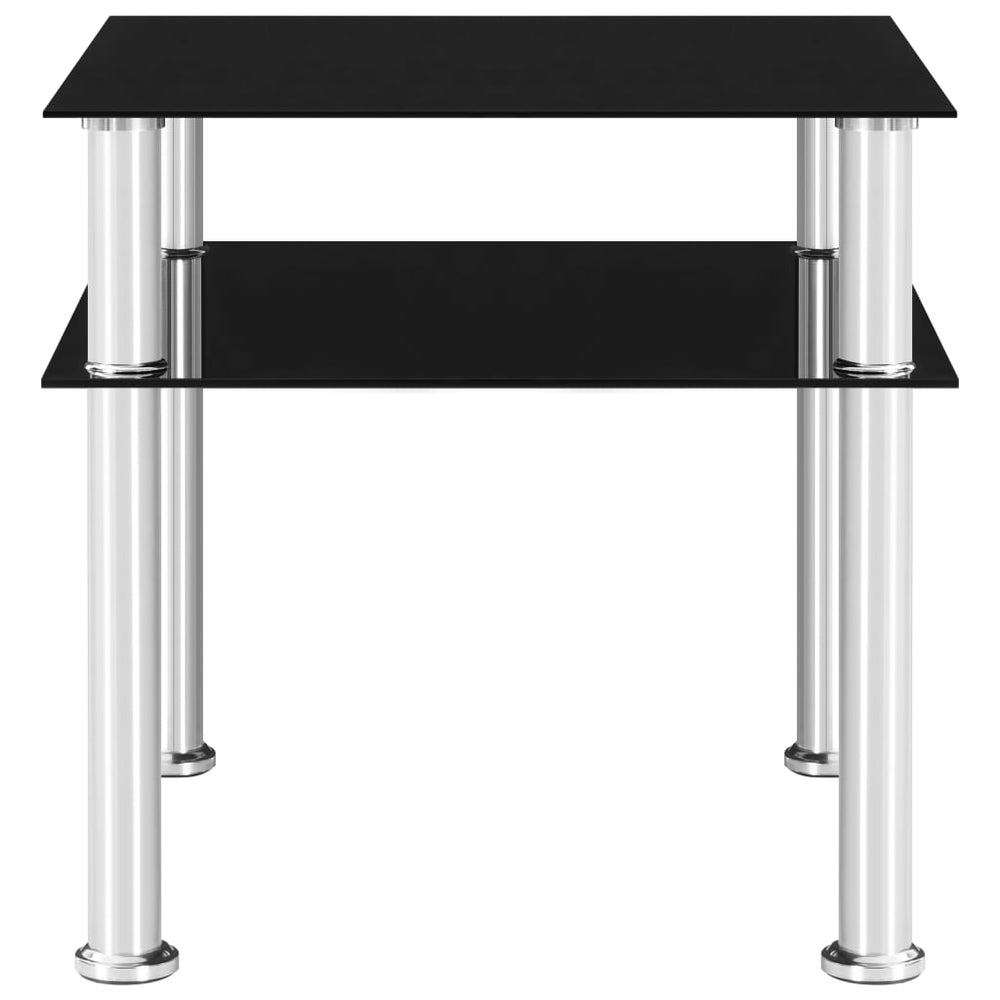 Bijzettafel 45x50x45 cm gehard glas zwart MeubelReus