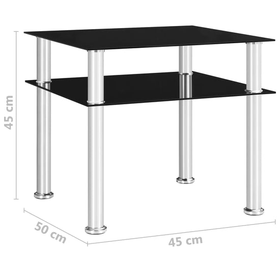 Bijzettafel 45x50x45 cm gehard glas zwart MeubelReus