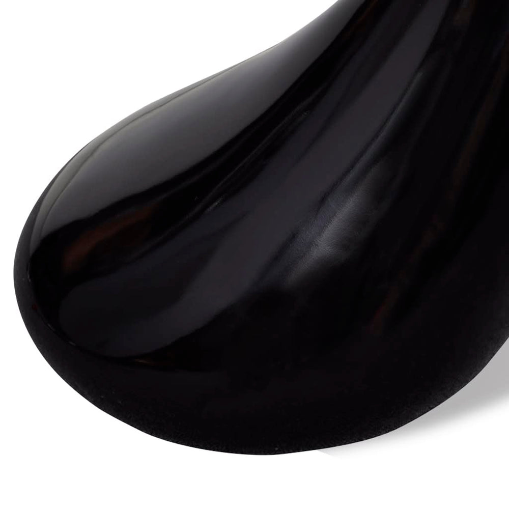 Salontafel met rond glazen tafelblad hoogglans zwart 2 st MeubelReus