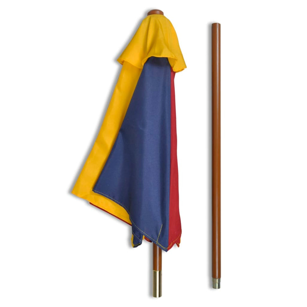 Kinderpicknicktafel met banken en parasol hout meerkleurig MeubelReus
