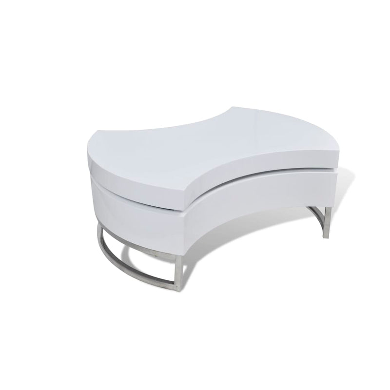 Salontafel met aanpasbare vorm hoogglans wit MeubelReus