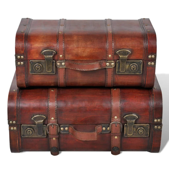 Schatkisten 2 st vintage-stijl hout bruin MeubelReus