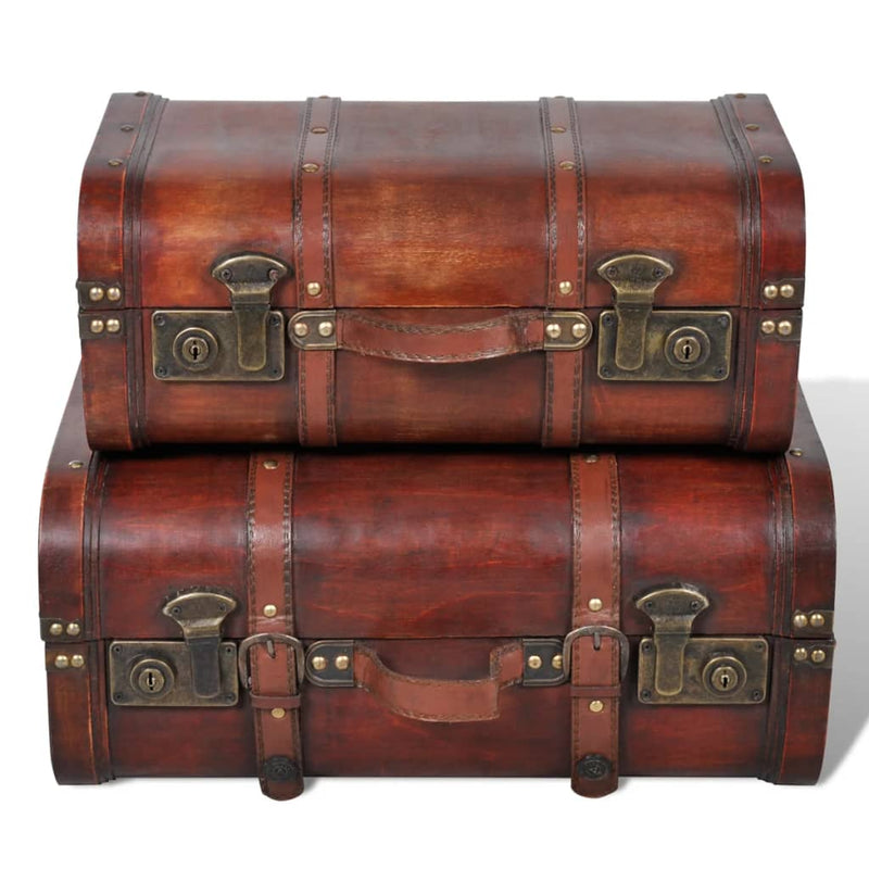Schatkisten 2 st vintage-stijl hout bruin MeubelReus