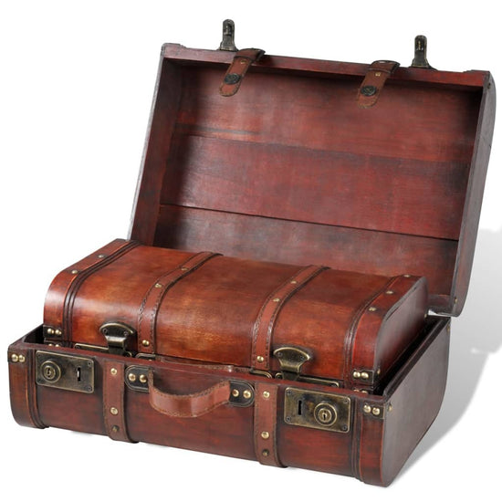 Schatkisten 2 st vintage-stijl hout bruin MeubelReus