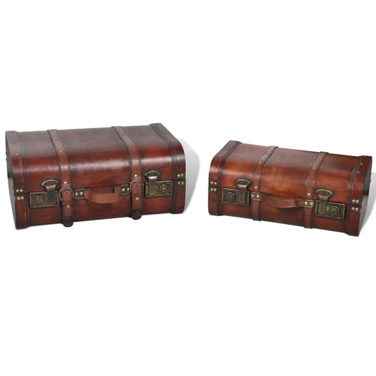 Schatkisten 2 st vintage-stijl hout bruin MeubelReus