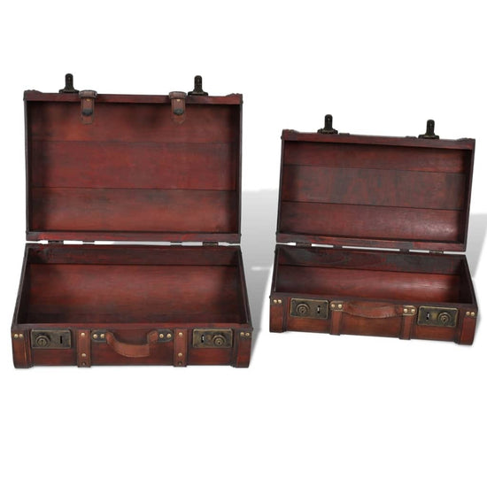 Schatkisten 2 st vintage-stijl hout bruin MeubelReus