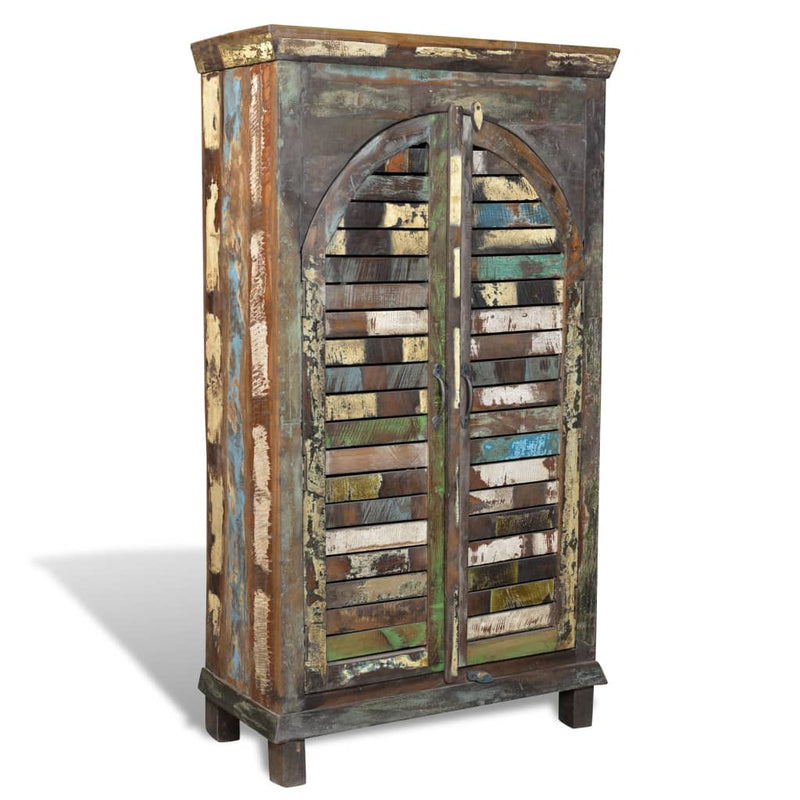 Boekenkast met 3 schappen 2 deuren gerecycled hout meerkleurig MeubelReus