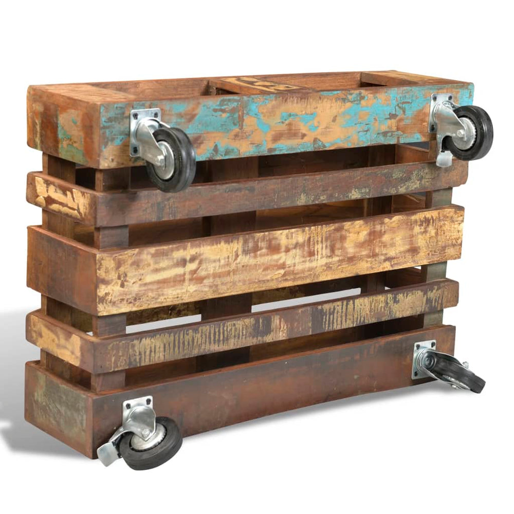 Salontafel met 4 wielen gerecycled hout MeubelReus