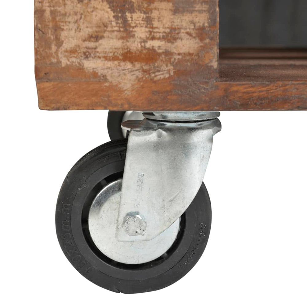 Salontafel met 4 wielen gerecycled hout MeubelReus