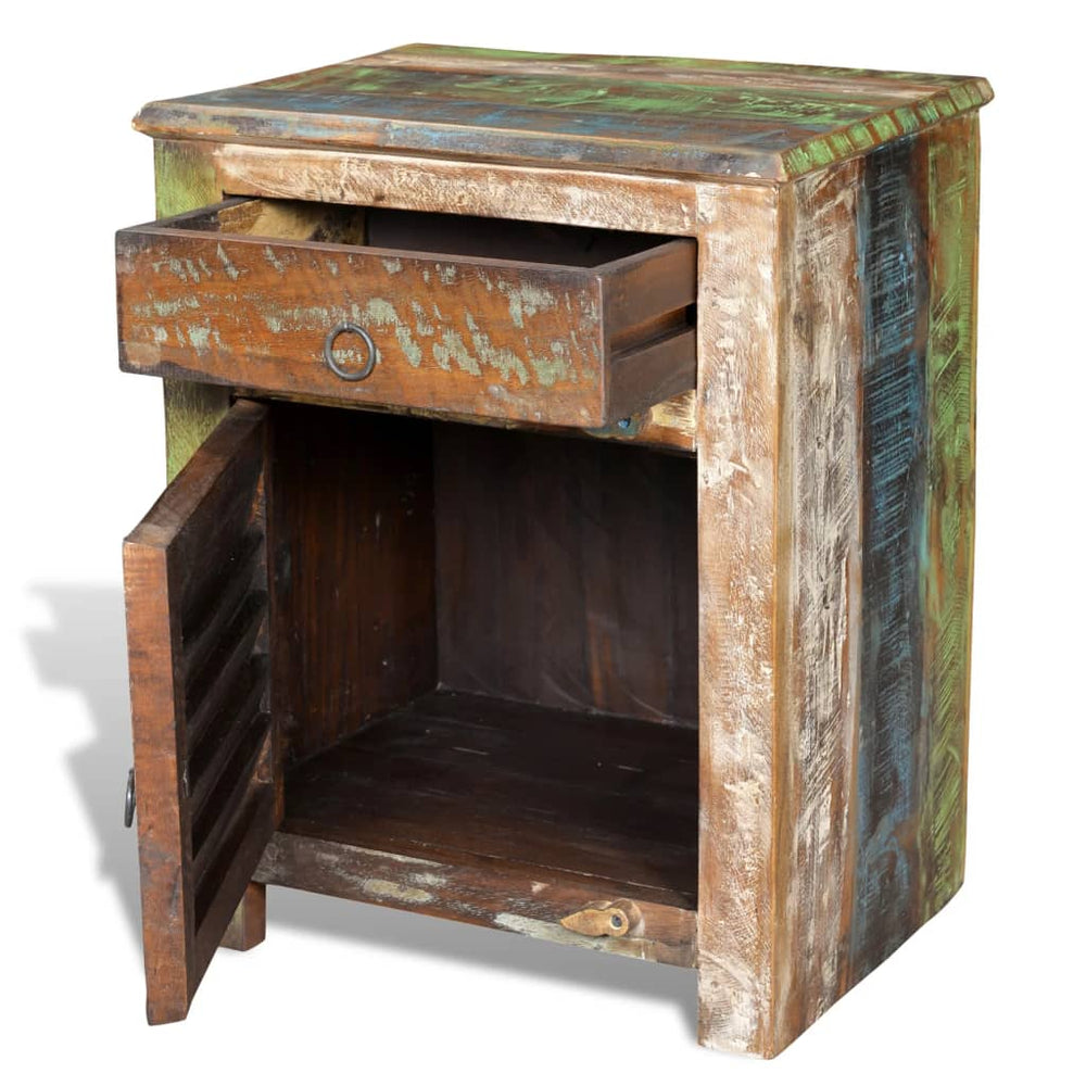 Bijzettafel met 1 lade en 1 deurtje gerecycled hout MeubelReus