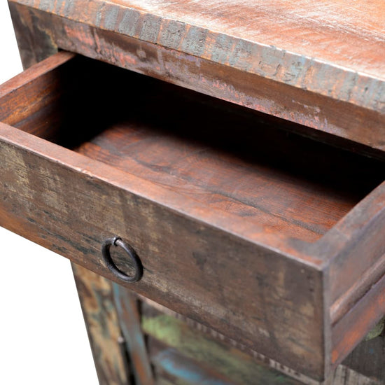 Bijzettafel met 1 lade en 1 deurtje gerecycled hout MeubelReus
