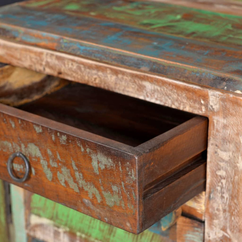 Bijzettafel met 1 lade en 1 deurtje gerecycled hout MeubelReus