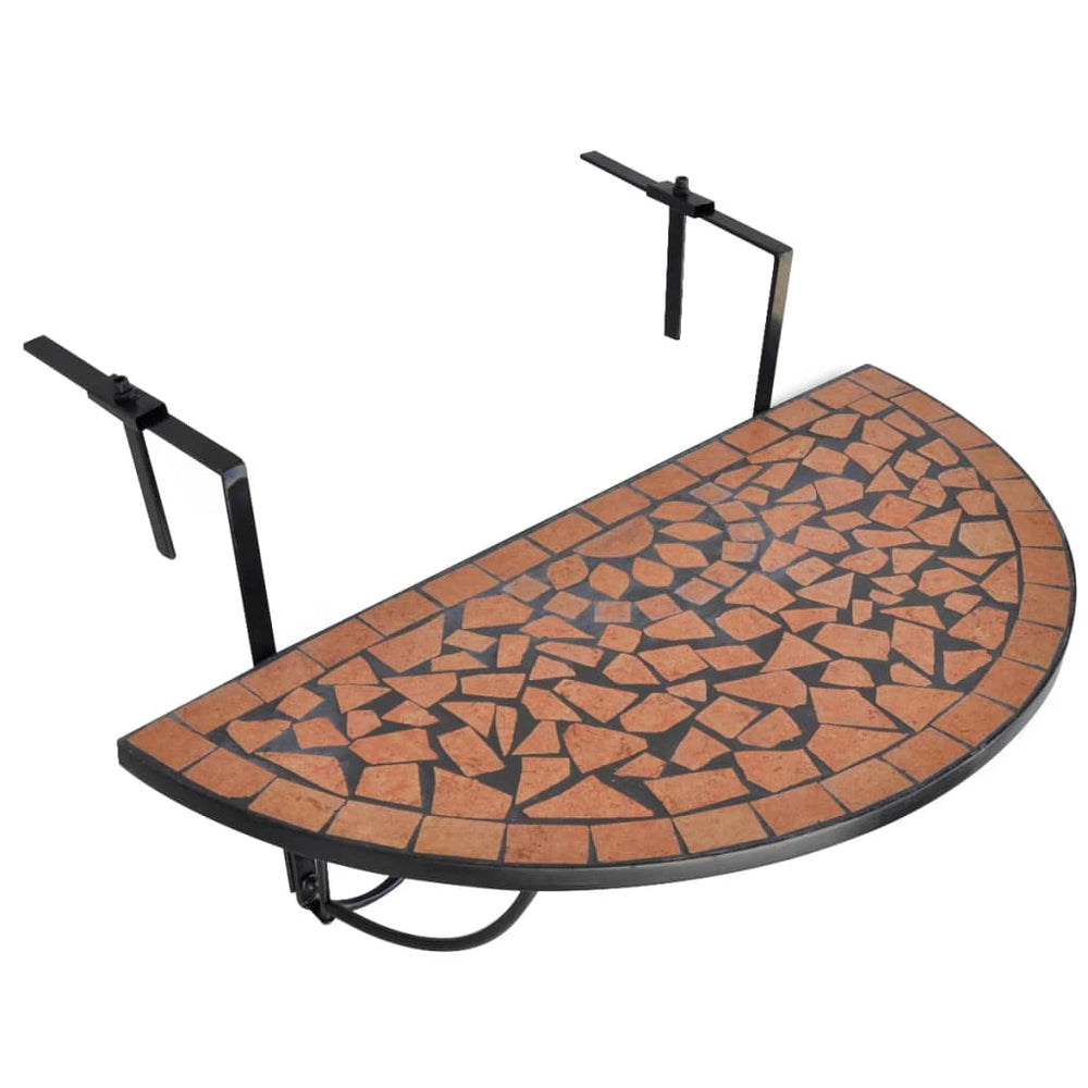 Balkontafel hangend mozaïek terracottakleurig MeubelReus