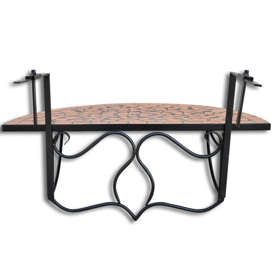 Balkontafel hangend mozaïek terracottakleurig MeubelReus