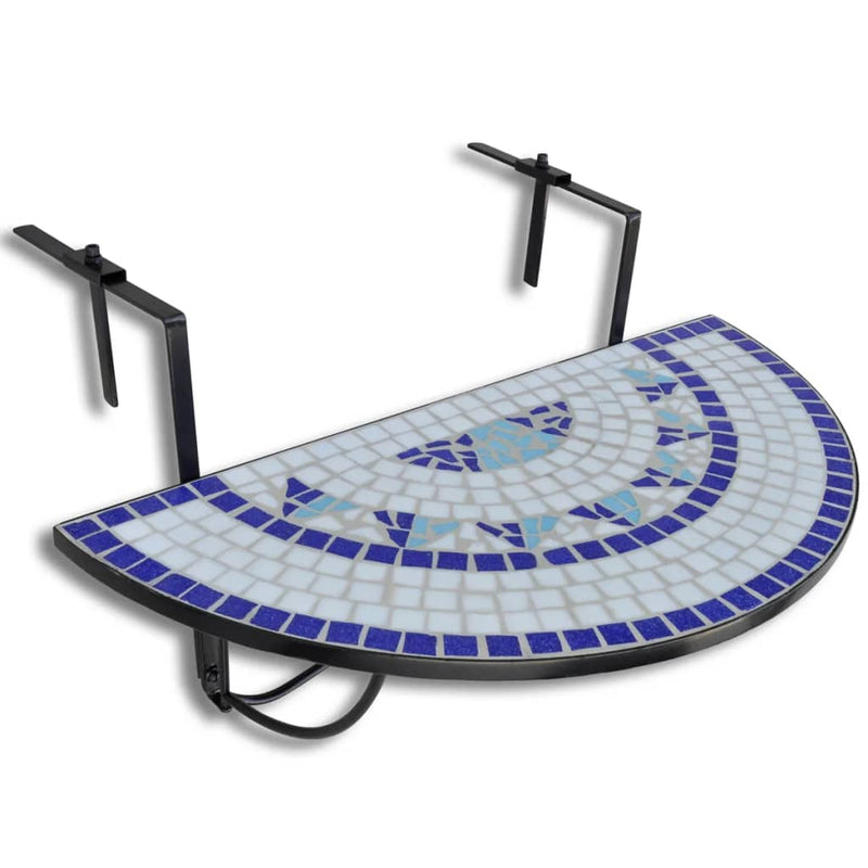Balkontafel hangend mozaïek blauw en wit MeubelReus