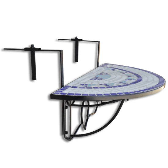 Balkontafel hangend mozaïek blauw en wit MeubelReus
