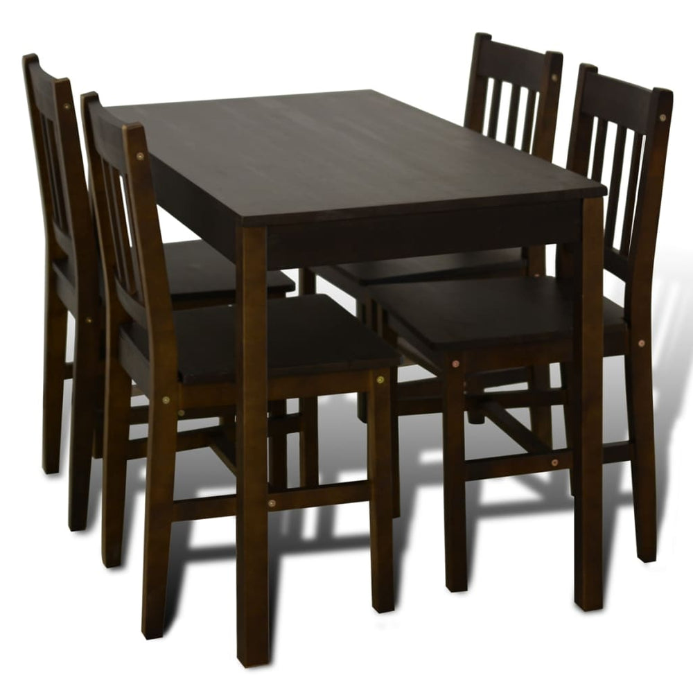Eettafel met 4 stoelen hout bruin MeubelReus