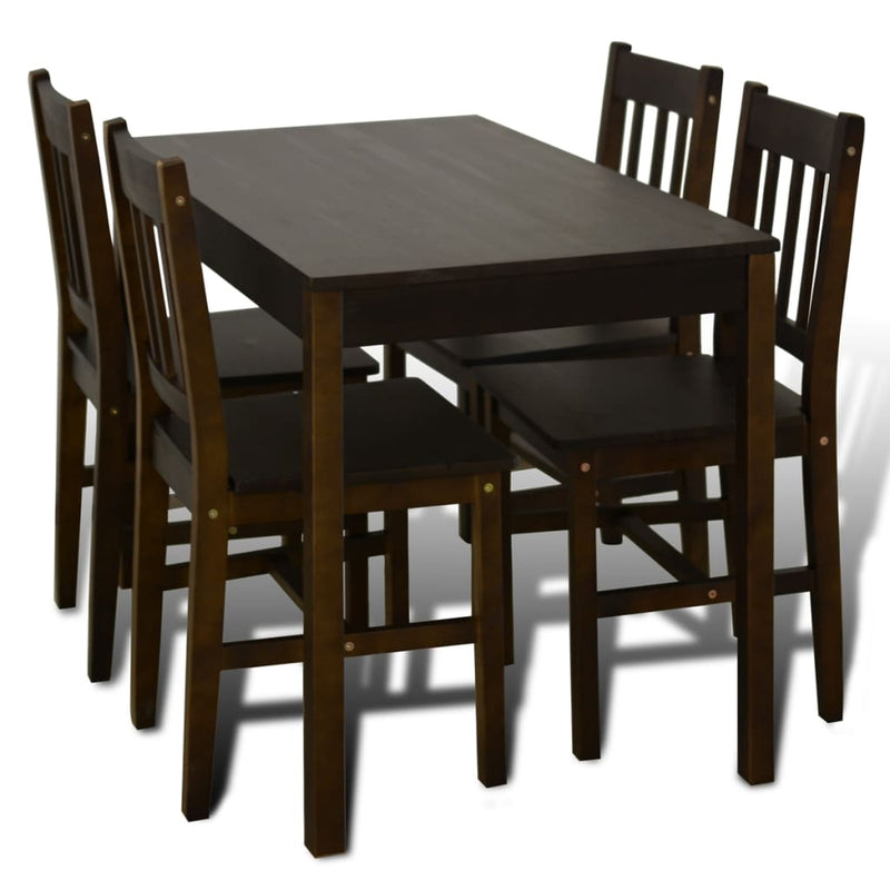 Eettafel met 4 stoelen hout bruin MeubelReus