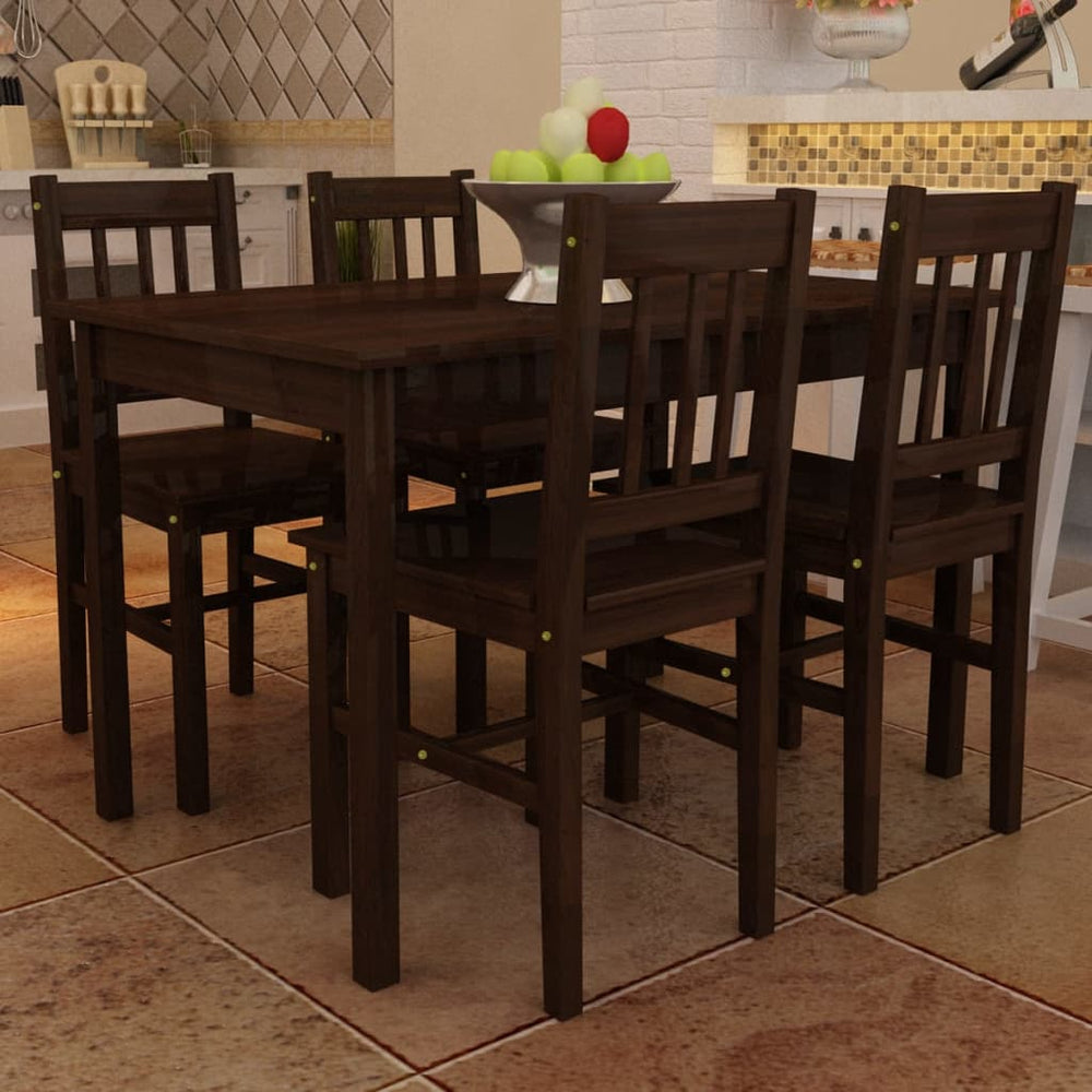 Eettafel met 4 stoelen hout bruin MeubelReus