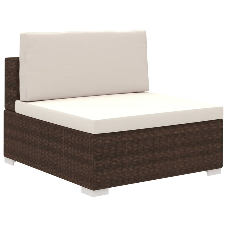 6-delige Loungeset met kussens poly rattan bruin MeubelReus