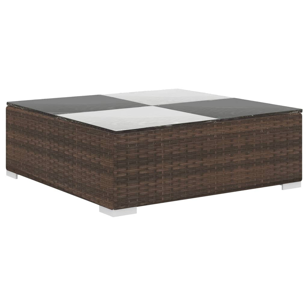 6-delige Loungeset met kussens poly rattan bruin MeubelReus