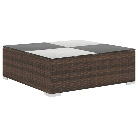 6-delige Loungeset met kussens poly rattan bruin MeubelReus